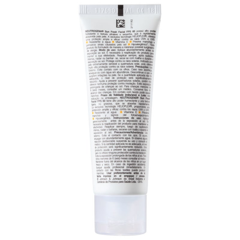 Neutrogena Sun Fresh FPS 60 - Protetor Solar Facial 50ml