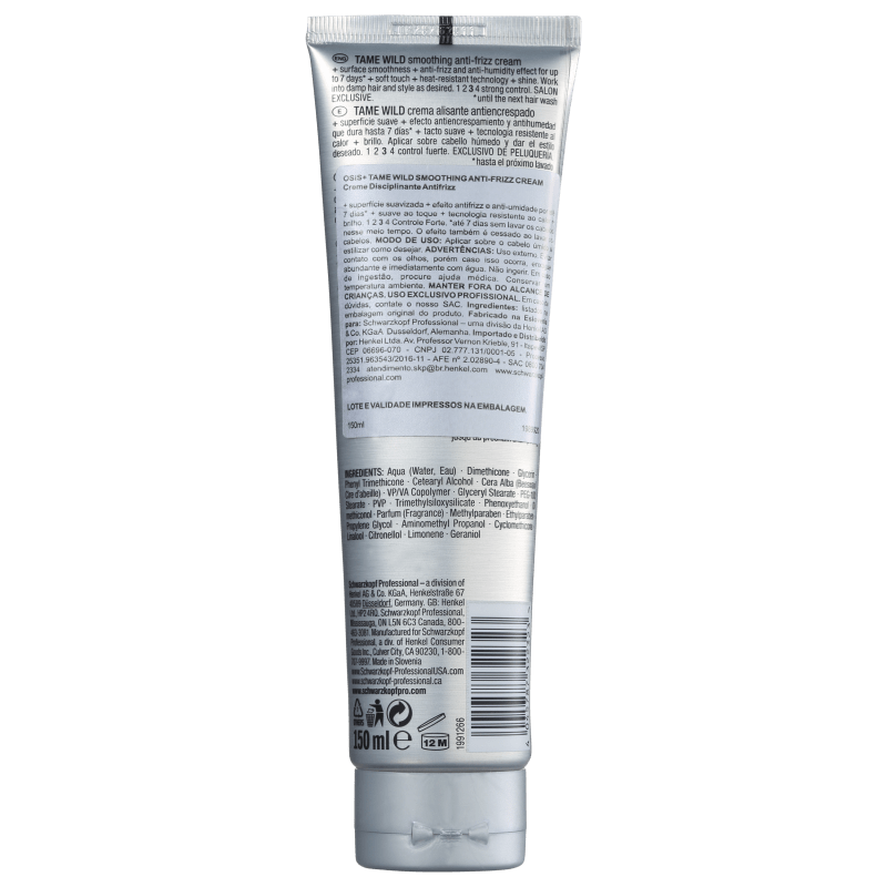 OSIS+ Schwarzkopf Tame Wild Smoothing Anti-Frizz Cream – Creme Defrizante 150ml