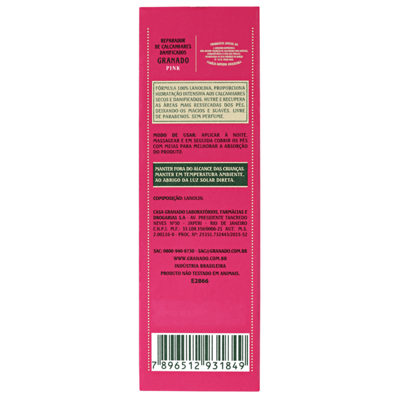 Granado Pink Reparador de Calcanhares Danificados - Creme para Pés 20g