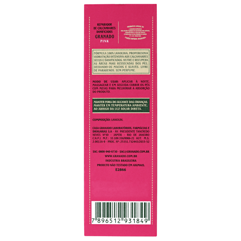 Granado Pink Reparador de Calcanhares Danificados - Creme para os Pés 20g