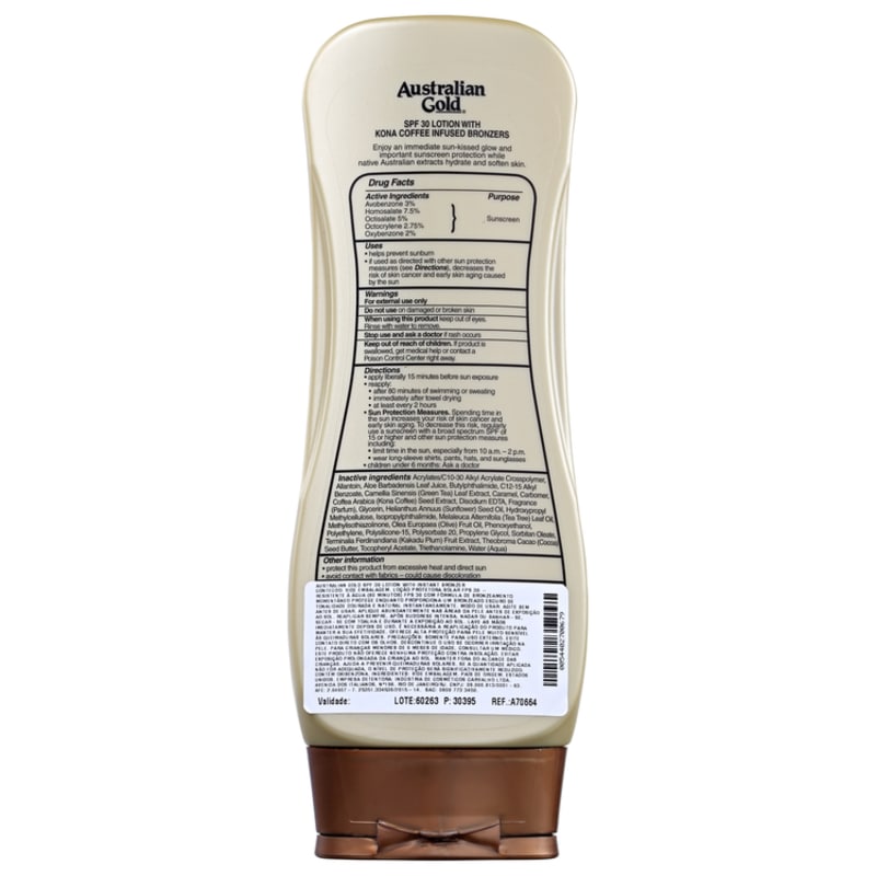 Australian Gold Lotion Kona Coffee FPS 30 - Protetor Solar em Loção 237ml