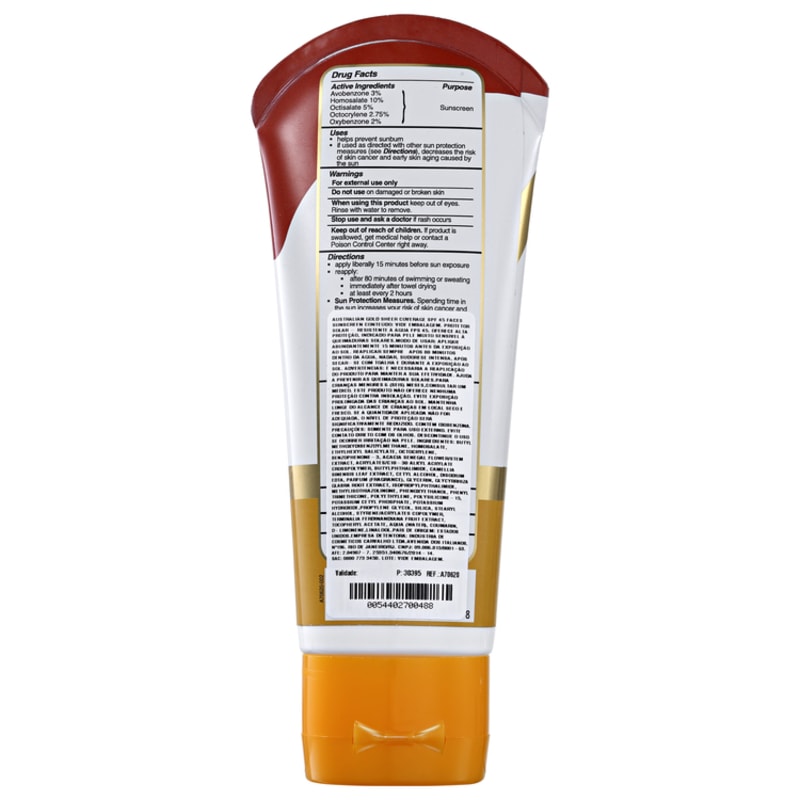 Australian Gold Sheer Coverage InvisiDry FPS 45 - Protetor Solar Facial 88ml