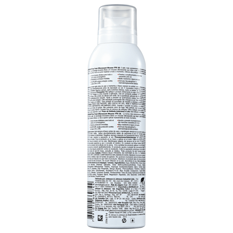 Neutrogena Sun Fresh Effervescent FPS 30 - Protetor Solar em Mousse 200ml