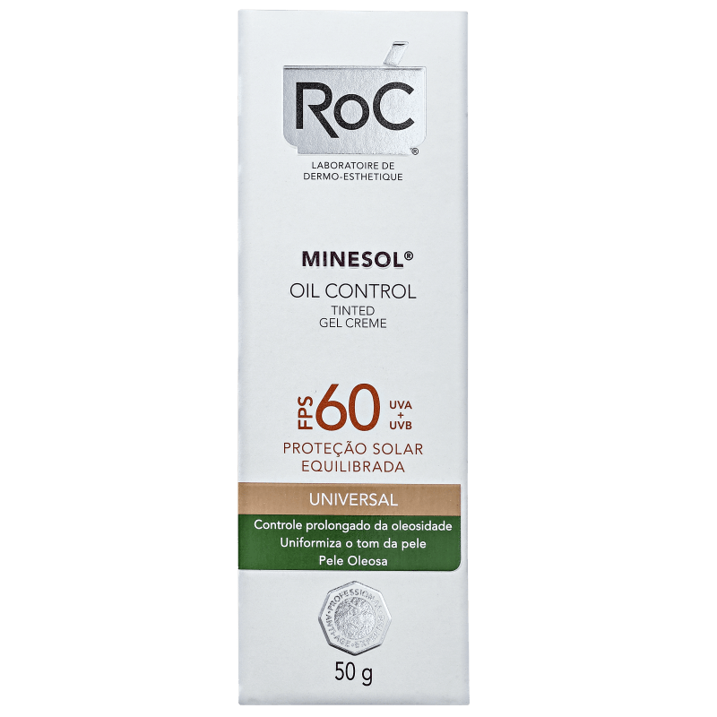 RoC Minesol Oil Control Tinted FPS 60 - Protetor Solar com Cor 50g