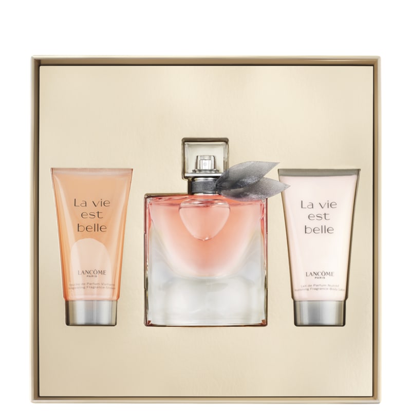 Conjunto La Vie Est Belle Lancôme Feminino - Eau de Parfum 50ml + Gel de Banho 50ml + Loção Corporal 50ml