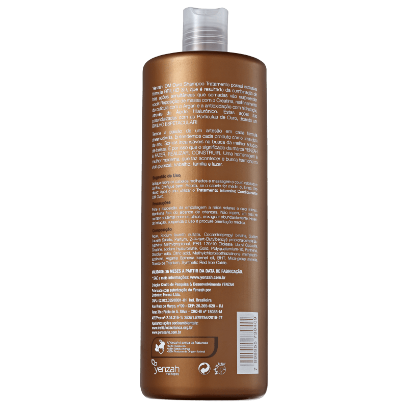 Yenzah OM Ouro Shampoo Tratamento Profissional - Shampoo 1000ml