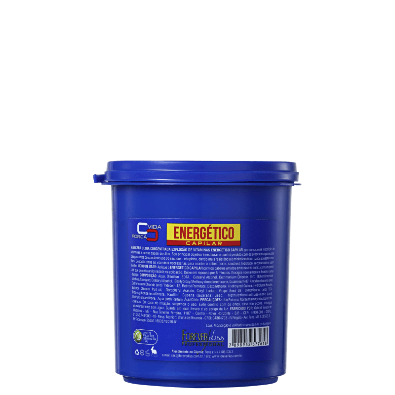 Forever Liss Professional Energético Capilar - Máscara de Tratamento 240g