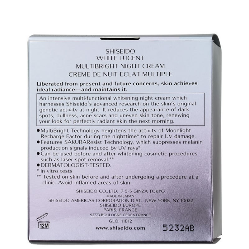 Shiseido White Lucent MultiBright Night Cream - Creme Noturno 50ml