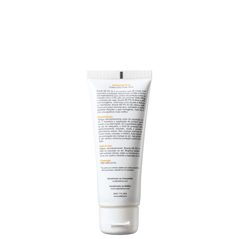 Ada Tina Biosole BB Cream FPS30 Miele - Protetor Facial com Cor 40ml