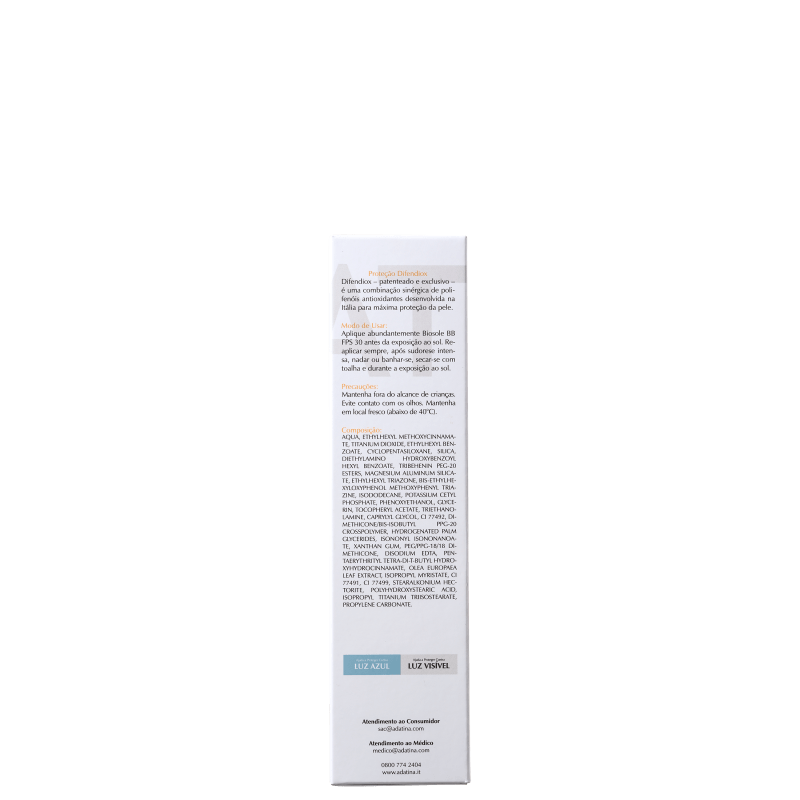 Ada Tina Biosole BB Cream FPS30 Miele - Protetor Facial com Cor 40ml