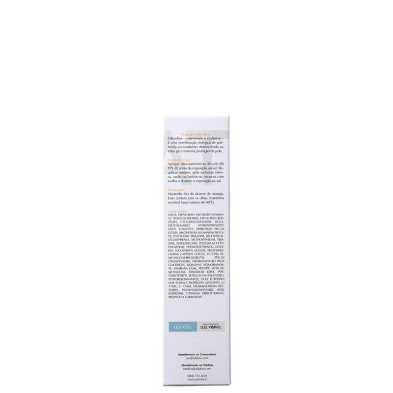 Ada Tina Biosole BB Cream FPS30 Miele - Protetor Facial com Cor 40ml