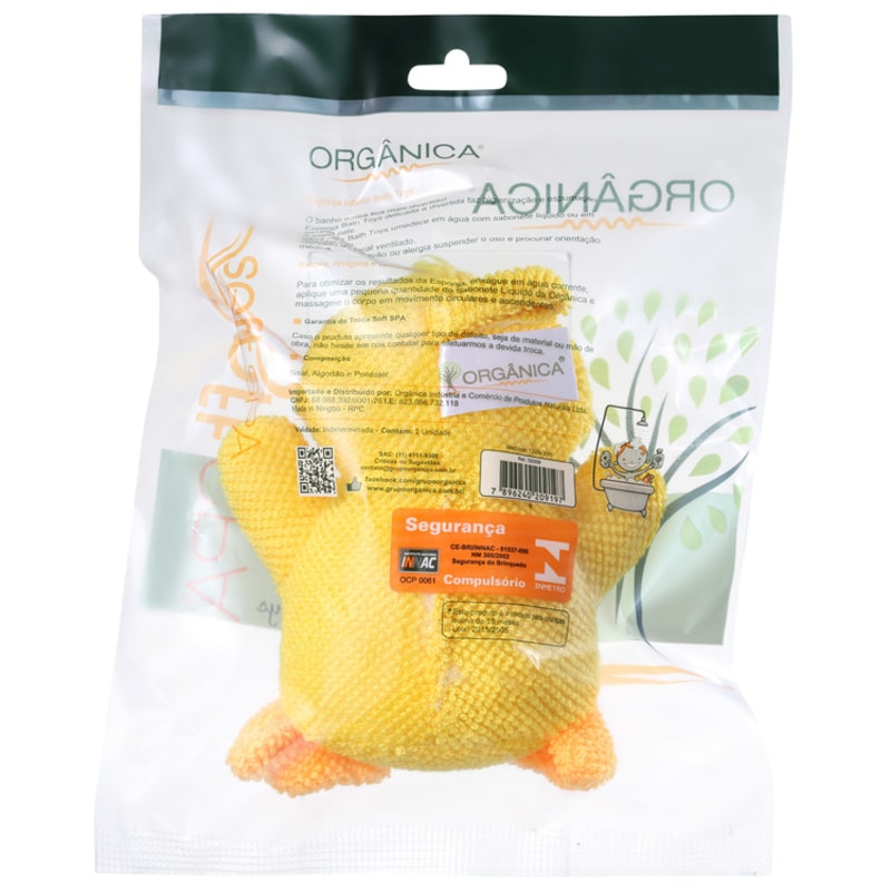Orgânica Bath Toy Patinho Amarelo - Esponja de Banho