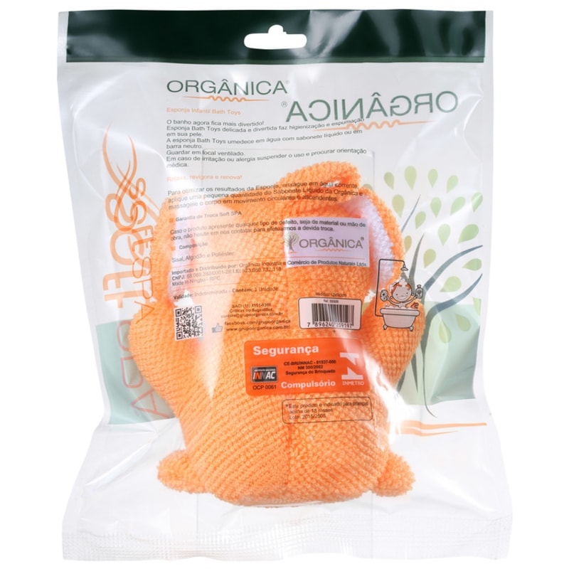 Orgânica Bath Toy Cachorrinho Laranja - Esponja de Banho