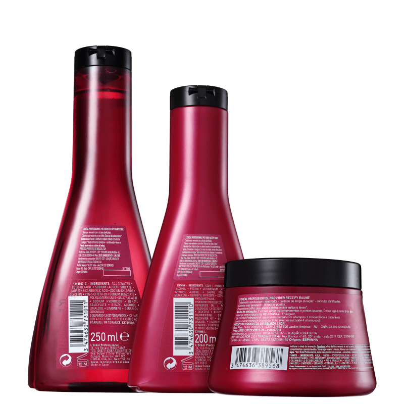 Kit L'Oréal Professionnel Pro Fiber Rectify Tratamento (3 produtos)