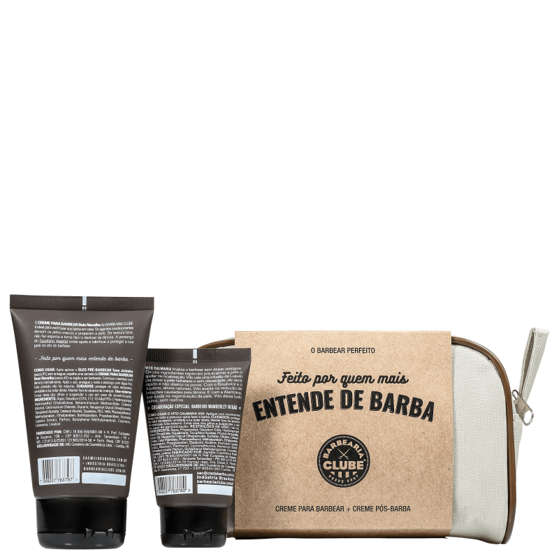 Kit Barbearia Clube O Barbear Perfeito (2 Produtos + Nécessaire)
