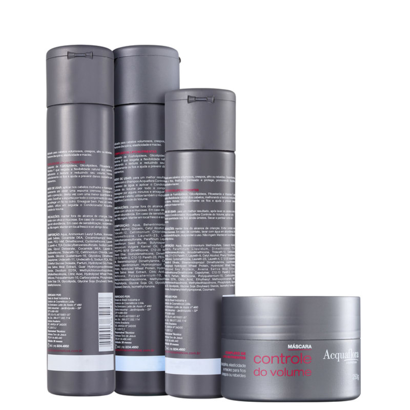 Acquaflora Controle Do Volume Máscara Kit (4 Produtos)