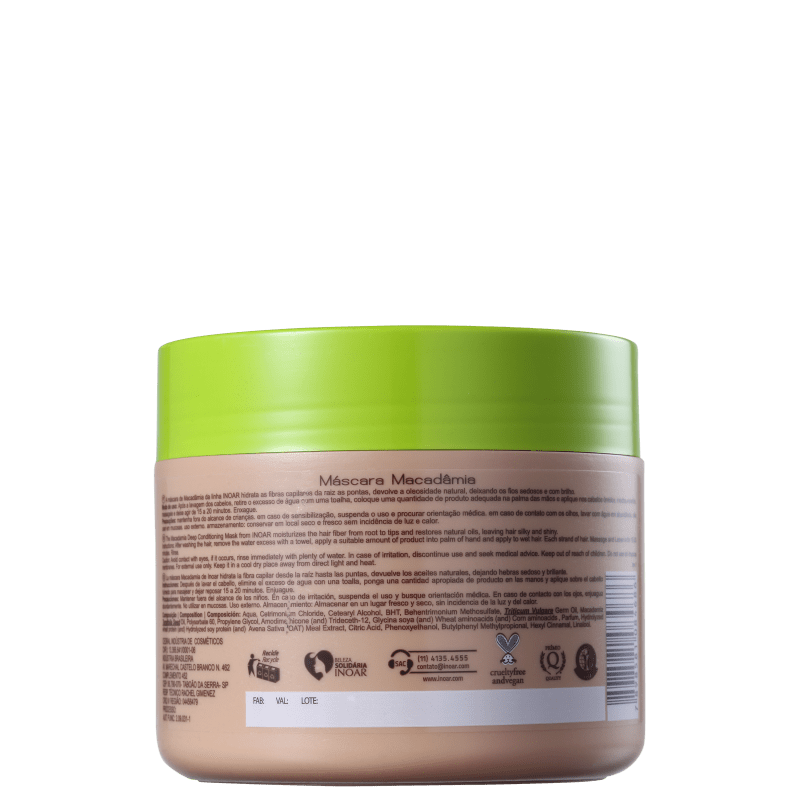 Inoar Macadâmia Oil Premium Máscara de Tratamento - 500ml