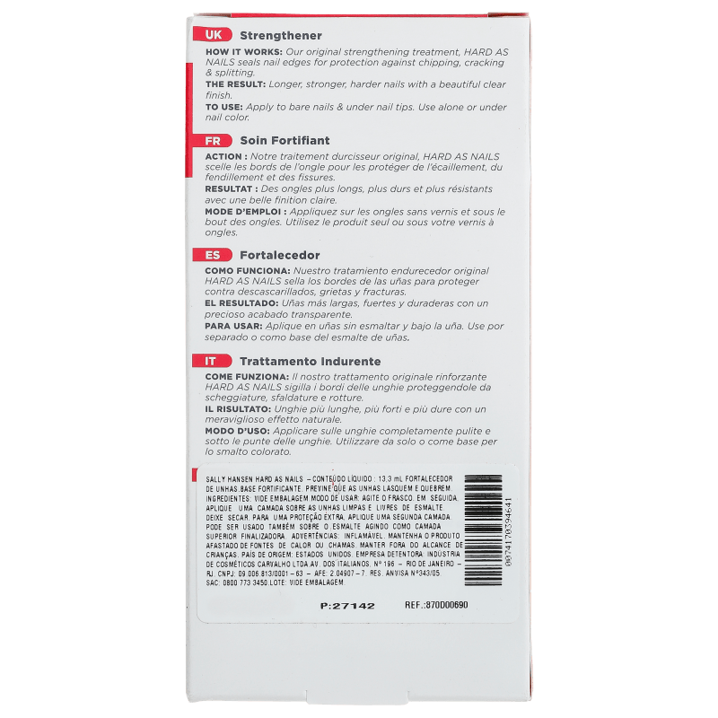 Sally Hansen Hard as Nails - Fortalecedor de Unha 13,3ml