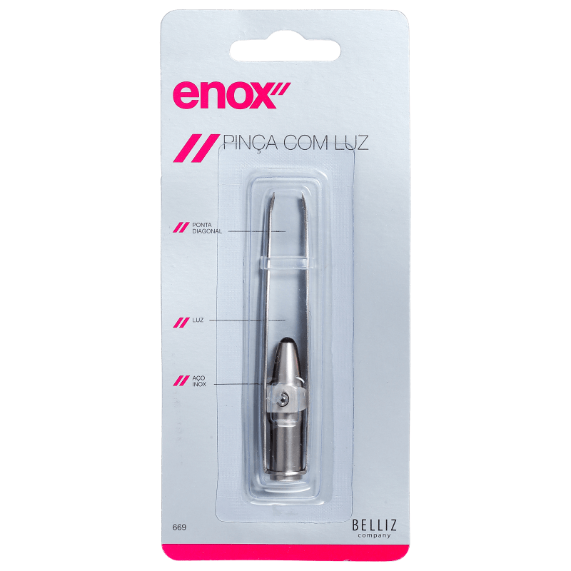 Enox Ponta Inclinada com Luz - Pinça