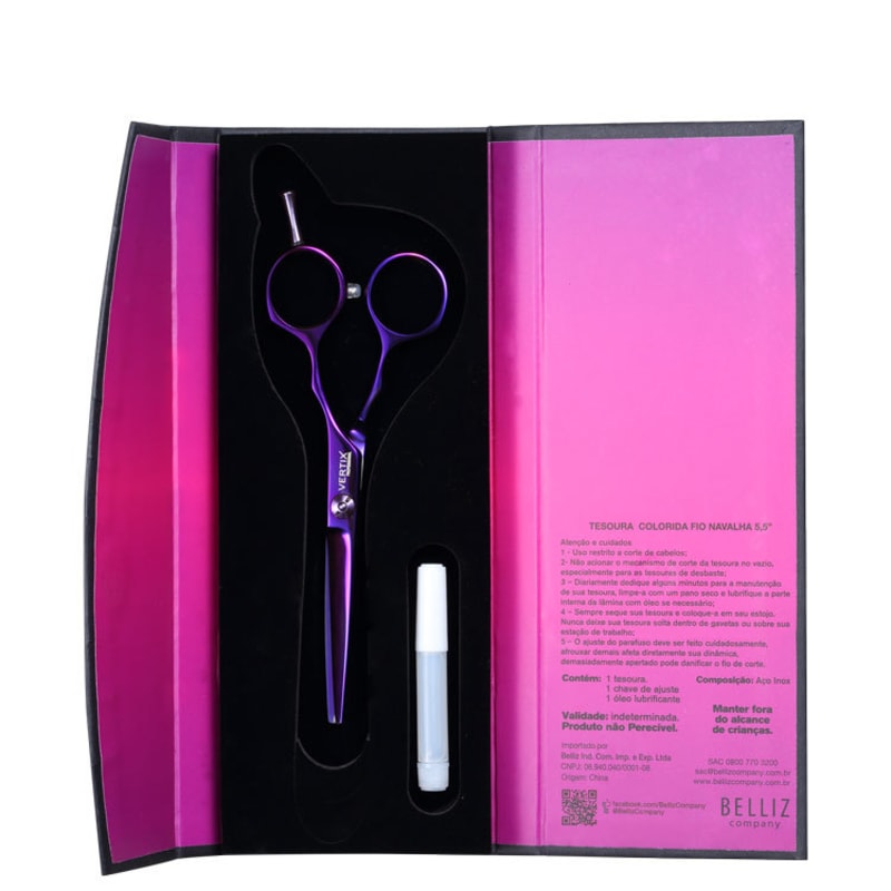 Vertix Tesoura Colorida Fio Navalha 5,5