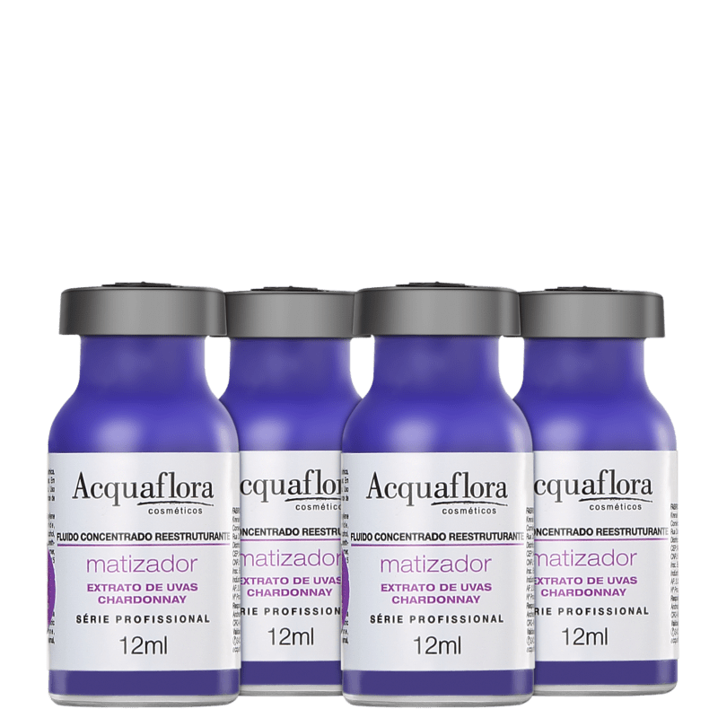 Acquaflora Antioxidante Fluído Concentrado Reestruturante Matizador - Ampola 4 x 12ml