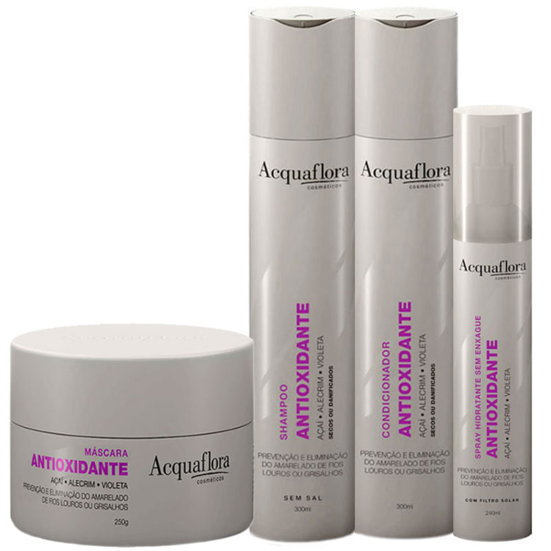 Acquaflora Antioxidante Secos ou Danificados Kit Completo (4 Produtos)