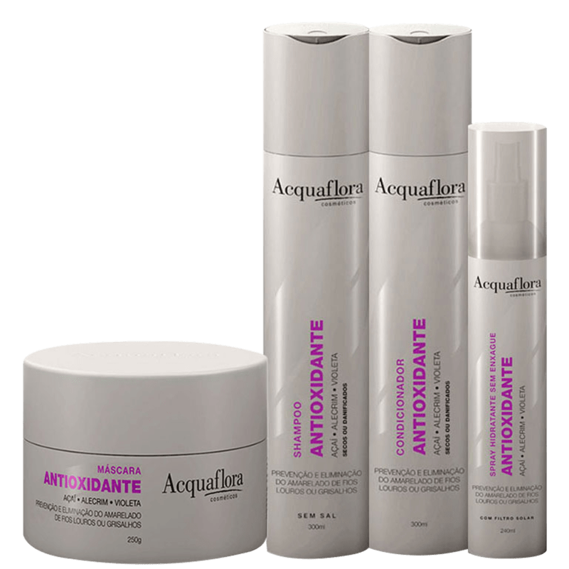 Acquaflora Antioxidante Secos ou Danificados Kit Completo (4 Produtos)
