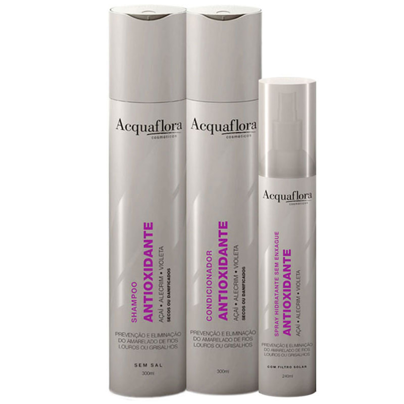 Acquaflora Antioxidante Secos ou Danificados Leave-In Kit (3 Produtos)