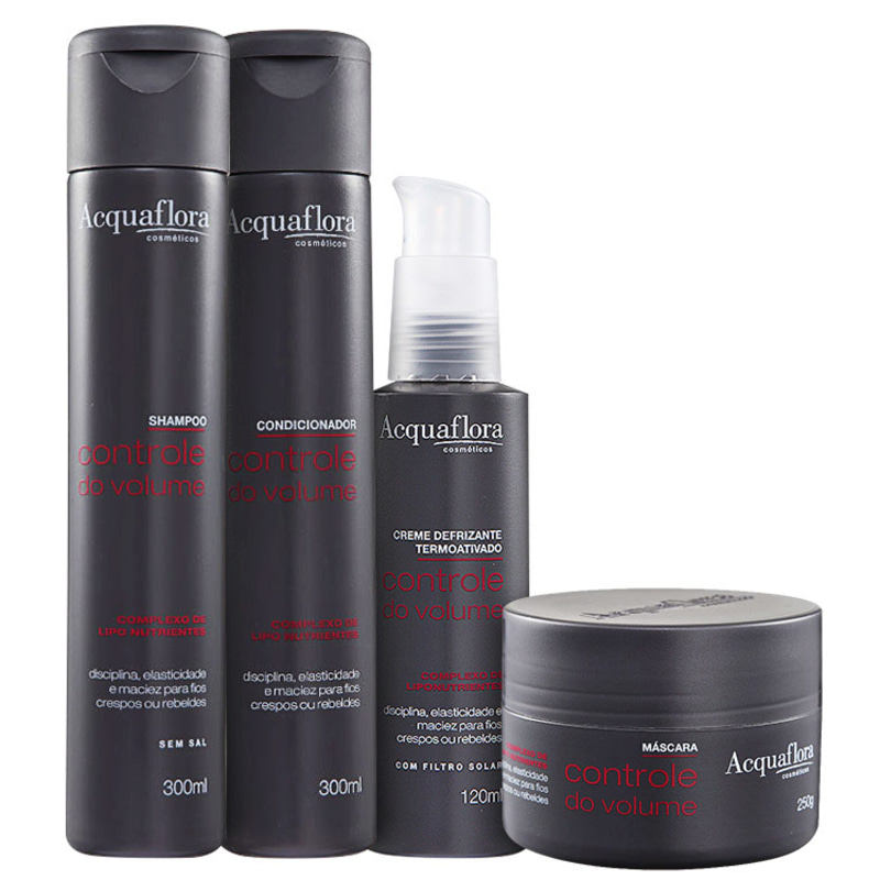 Acquaflora Controle Do Volume Defrizante Kit (4 Produtos)
