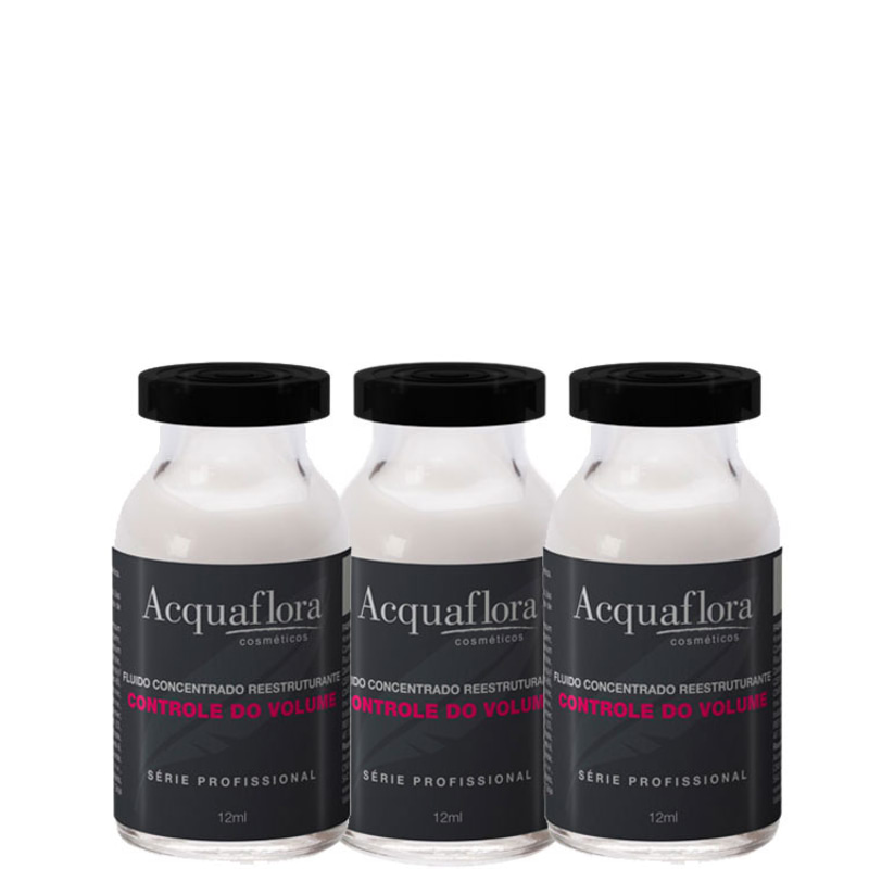 Acquaflora Controle Do Volume Tratamento - Ampola de Tratamento 3x12ml