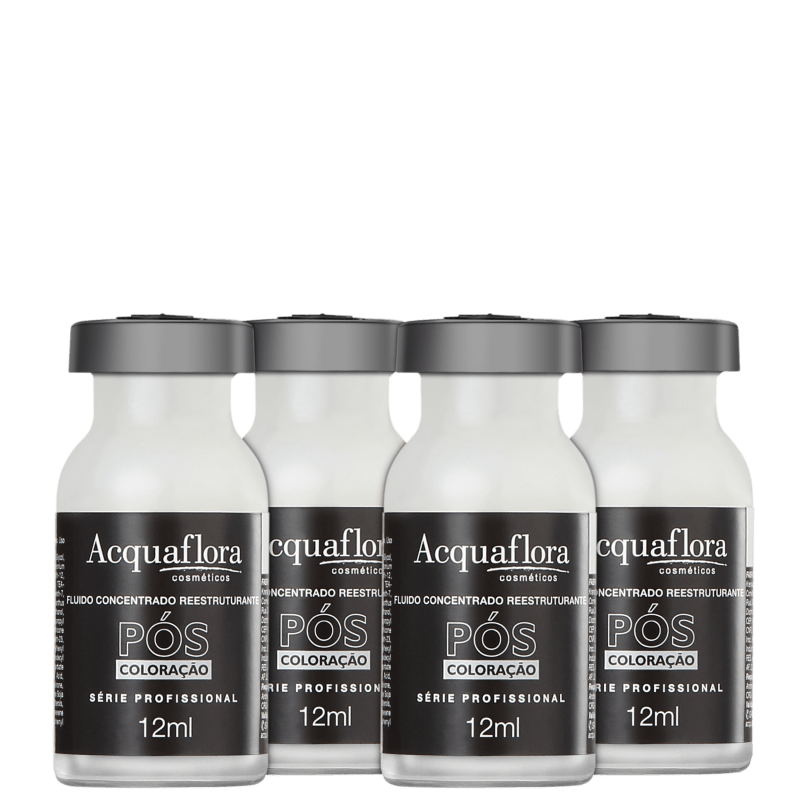 Acquaflora Fluído Concentrado Reestruturante Pós-Coloração - Ampola de Tratamento 4 x 12ml