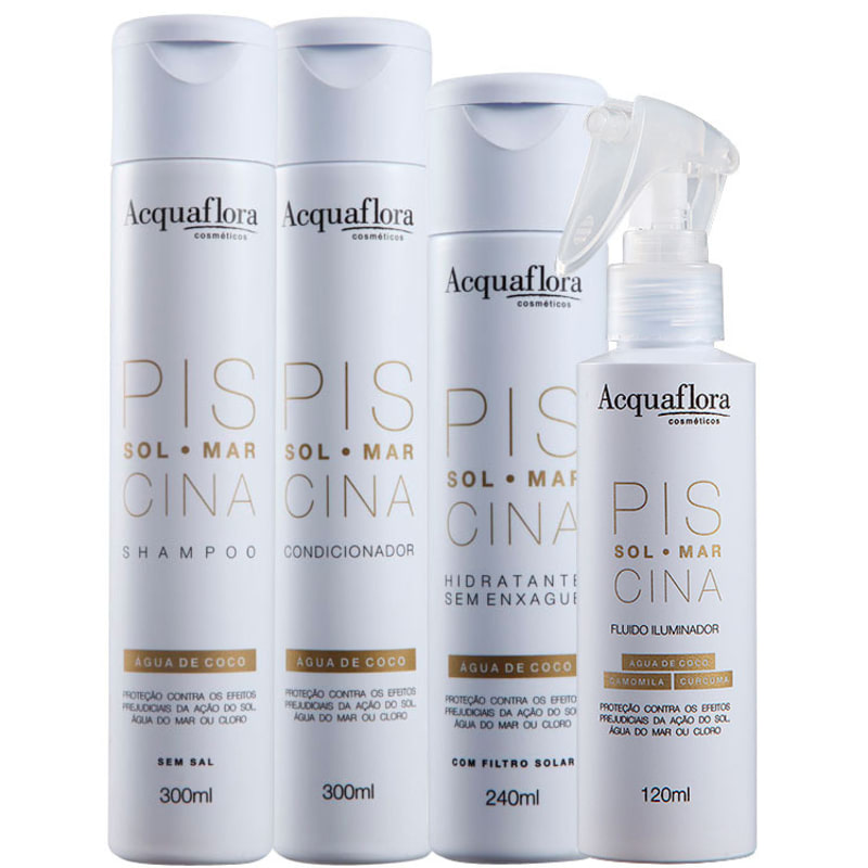 Acquaflora Sol Mar Piscina Leave-In Kit Iluminador (4 Produtos)