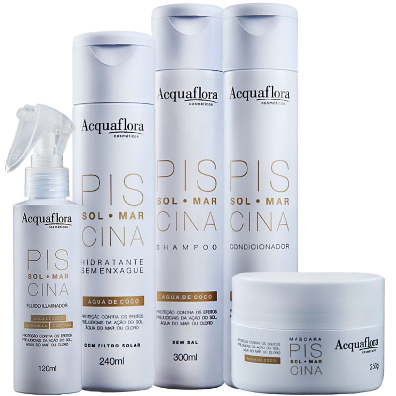 Acquaflora Sol Mar Piscina Máscara Iluminadora Hidratante Kit (5 Produtos)