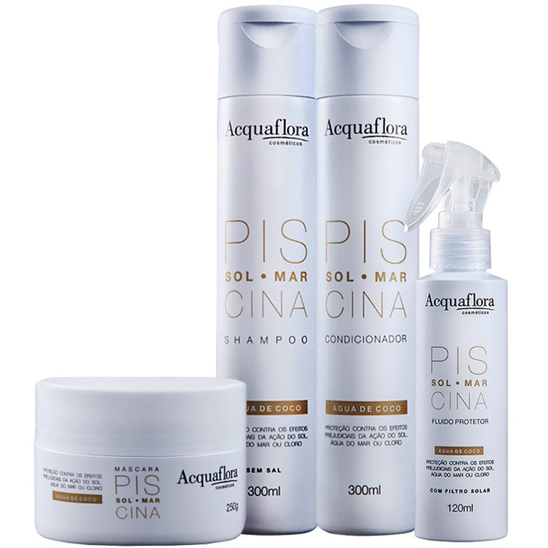 Acquaflora Sol Mar Piscina Máscara Protetora Kit (4 Produtos)