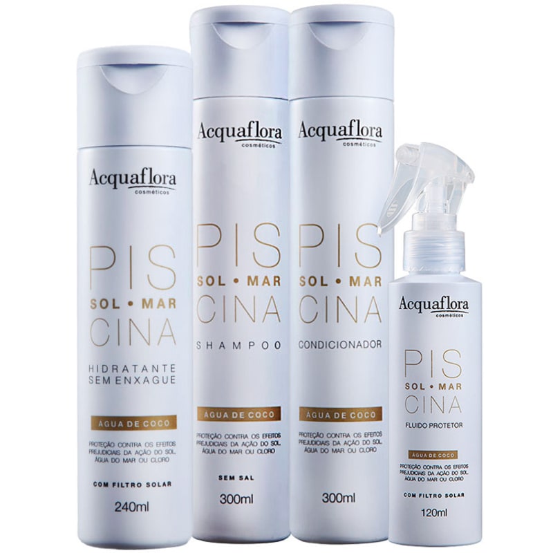 Acquaflora Sol Mar Piscina Protetor Hidratante Kit (4 Produtos)