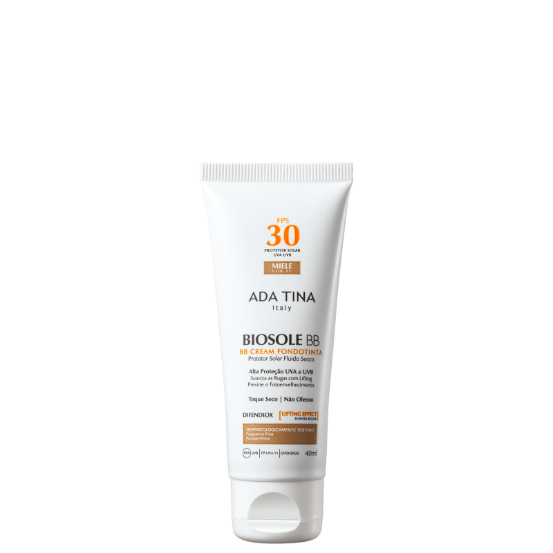 Ada Tina Biosole BB Cream FPS30 Miele - Protetor Facial com Cor 40ml
