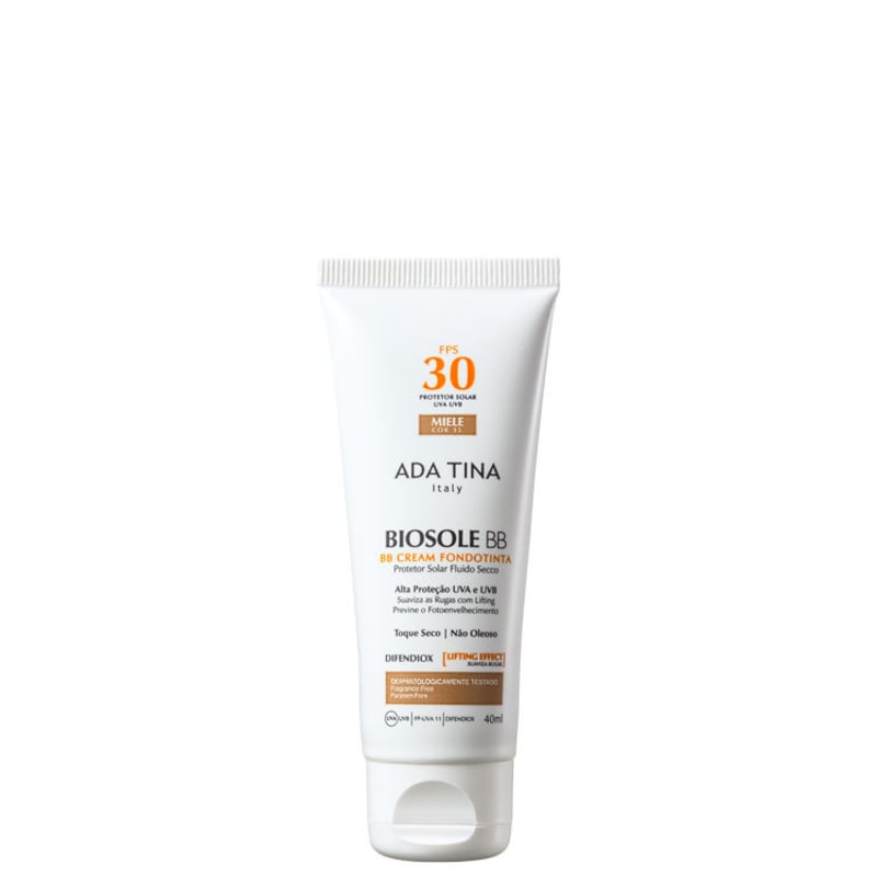 Ada Tina Biosole BB Cream FPS30 Miele - Protetor Facial com Cor 40ml
