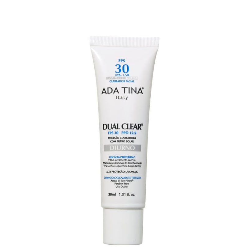 Ada Tina Dual Clear Diurno FPS 30 PPD 12,5 - Creme Clareador e Revitalizante 30ml