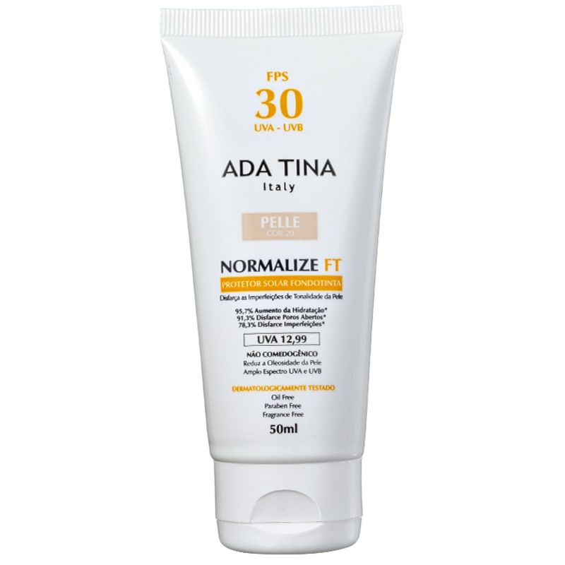 Ada Tina Normalize Ft Fondotinta Pelle Cor 20 FPS 30 - Protetor Solar com Cor 50ml