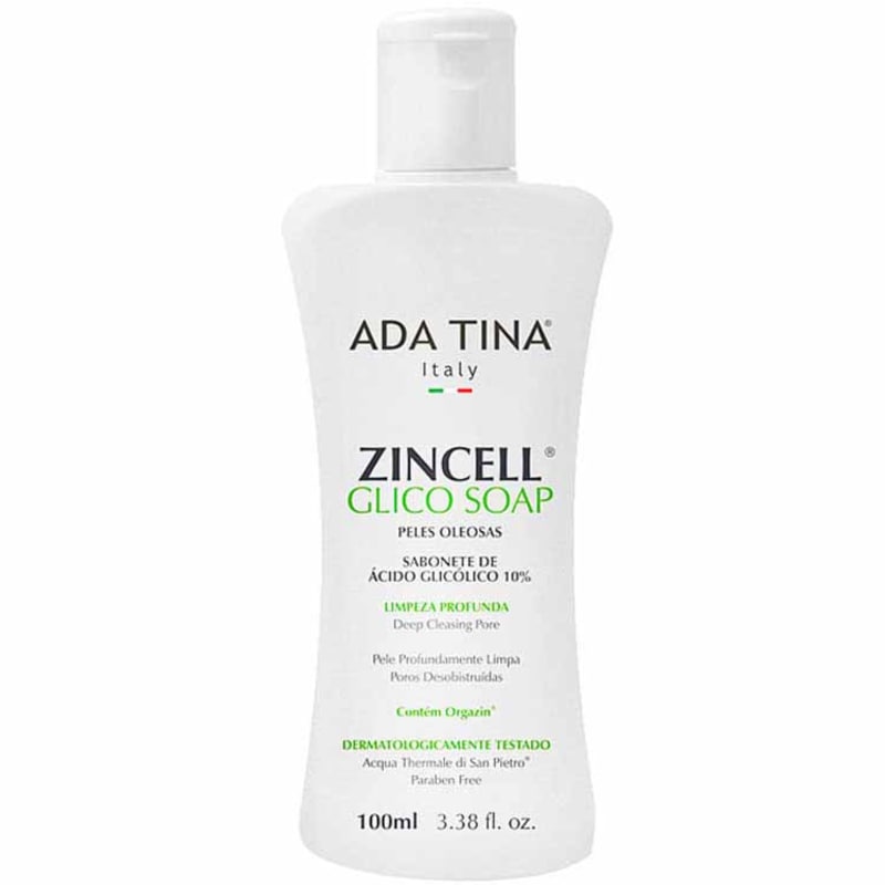 Ada Tina Zincell Glico Soap - Sabonete Líquido Facial 100ml