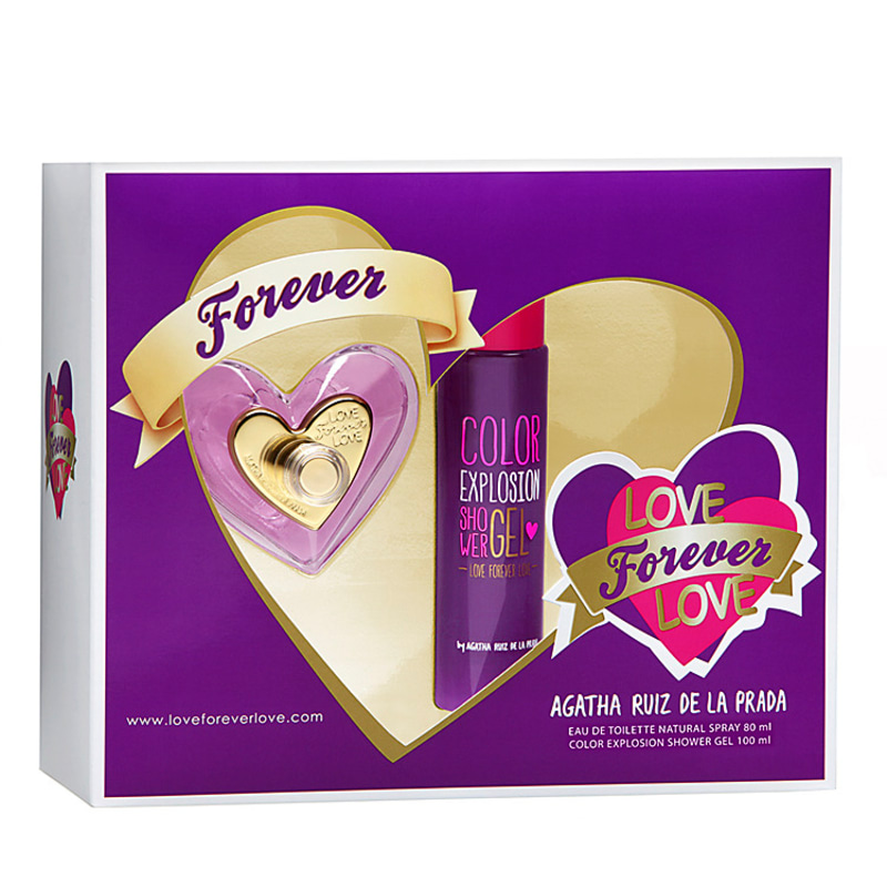 Conjunto Love Forever Love Agatha Ruiz de La Prada Feminino - Eau de Toilette 80ml + Gel de Banho 100ml
