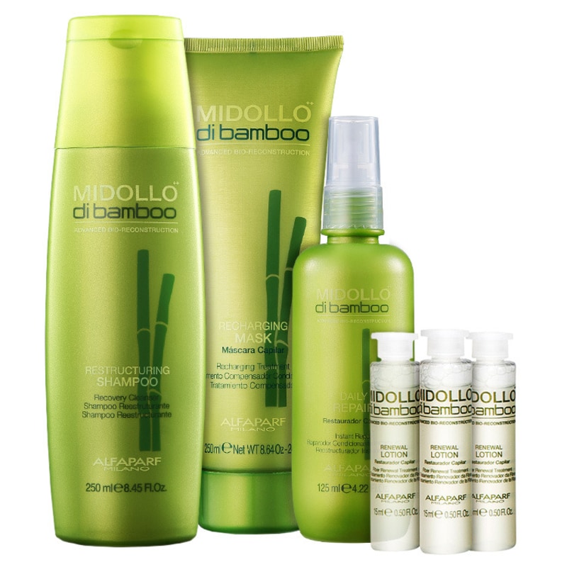 Alfaparf Midollo di Bamboo Ritual de Reconstrução Kit (4 Produtos)