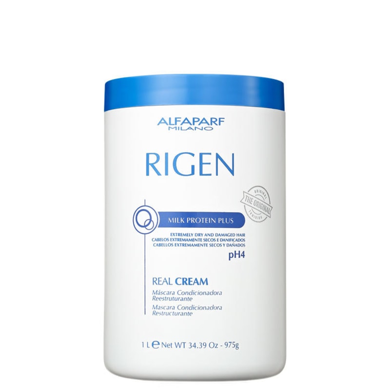 Alfaparf Rigen Milk Protein Plus Real Cream - Máscara de Tratamento 1000ml