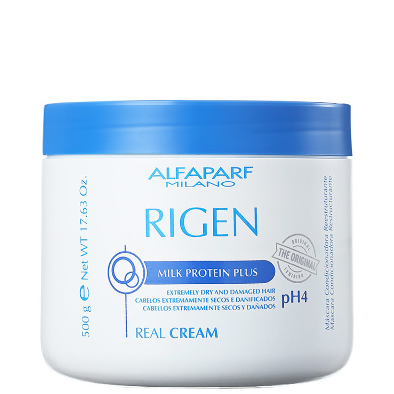 Alfaparf Rigen Milk Protein Plus Real Cream - Máscara de Tratamento 500g