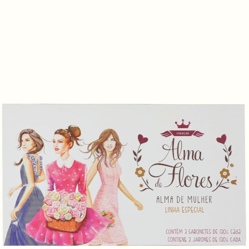Kit Alma de Flores Alma de Mulher - Sabonetes em Barra 3x130g