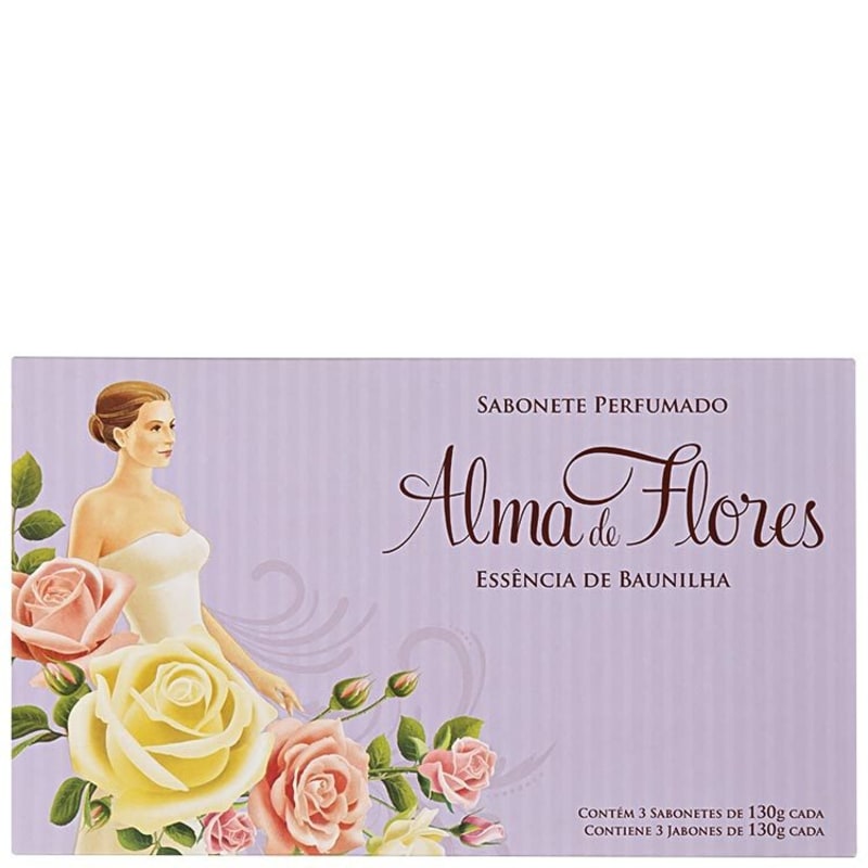 Kit Alma de Flores Essência de Baunilha - Sabonetes em Barra 3x130g