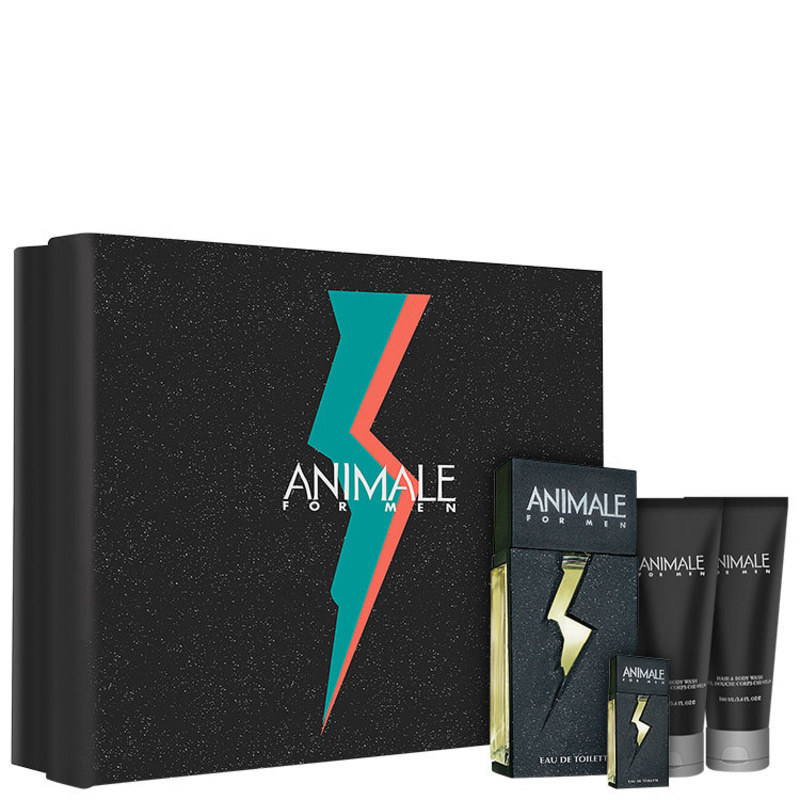 Conjunto Animale for Men Masculino - Eau de Toilette 100ml + Pós-Barba 100ml + Gel de Banho 100ml + Miniatura