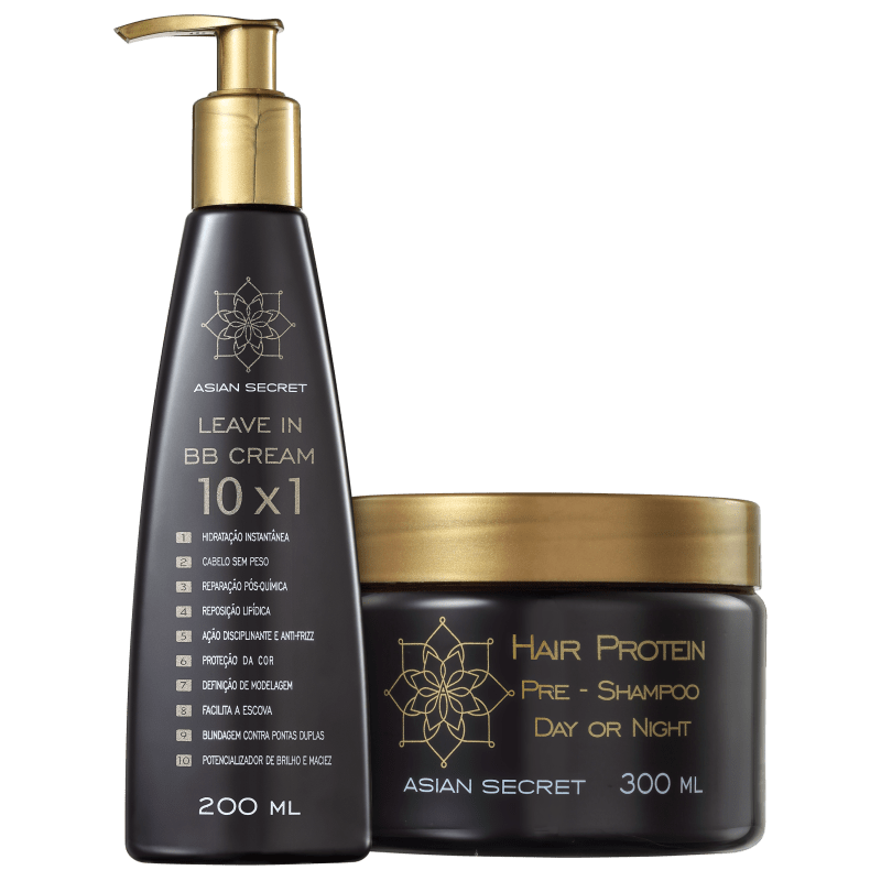 Asian Secret Hair Protein Pré-Shampoo BB Cream Kit (2 Produtos)