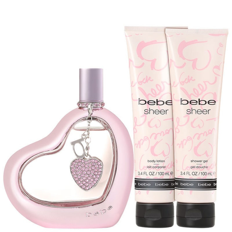 Conjunto Sheer Bebe Feminino - Eau de Parfum 100ml + Loção Corporal 100ml + Gel de Banho100ml + Estojo