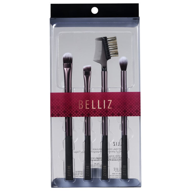 Kit de Pincéis Belliz Unique para Olhos Preto e Cobre (4 produtos)